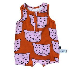 NWOT | Tiny People Orange w/Pink Leopards Print | 12-18MO